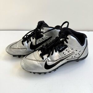 Nike SpeedLAX Lacrosse LAX Football Cleats Silver Back Youth Size 5